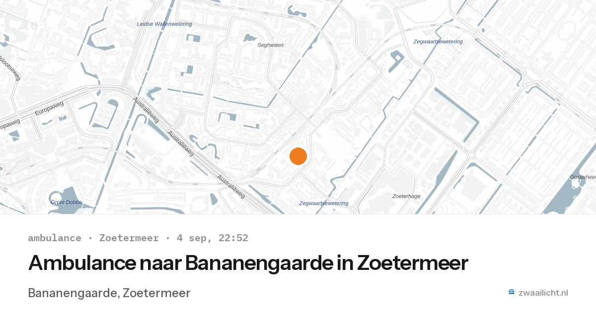 Ambulance naar Bananengaarde in Zoetermeer — 4 sep 2026