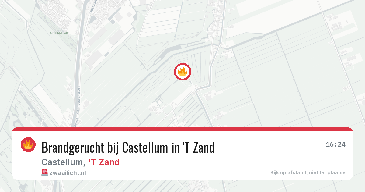 Brandgerucht bij Castellum in 'T Zand — 26 jun 2026