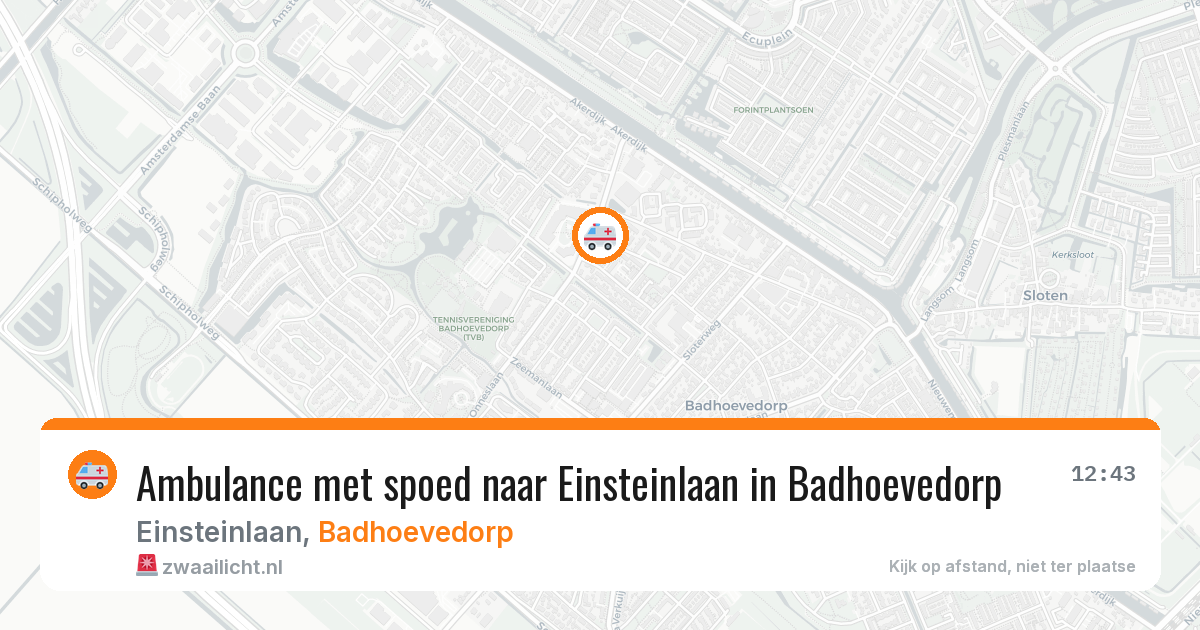 Ambulance met spoed naar Einsteinlaan in Badhoevedorp — 4 aug 2026