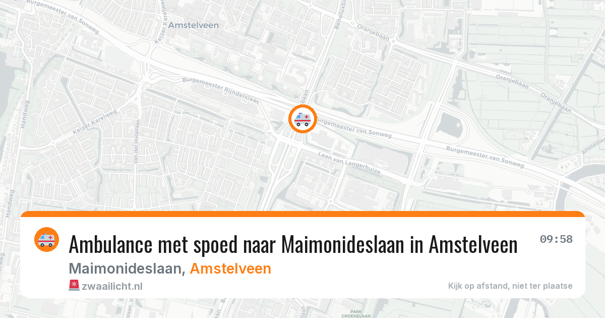 Ambulance met spoed naar Maimonideslaan in Amstelveen — 1 jun 2026