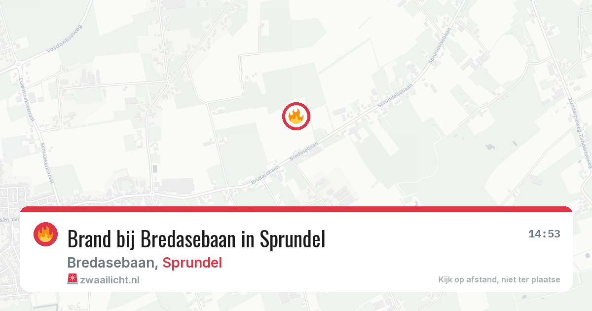 Brand bij Bredasebaan in Sprundel — 27 mei 2026