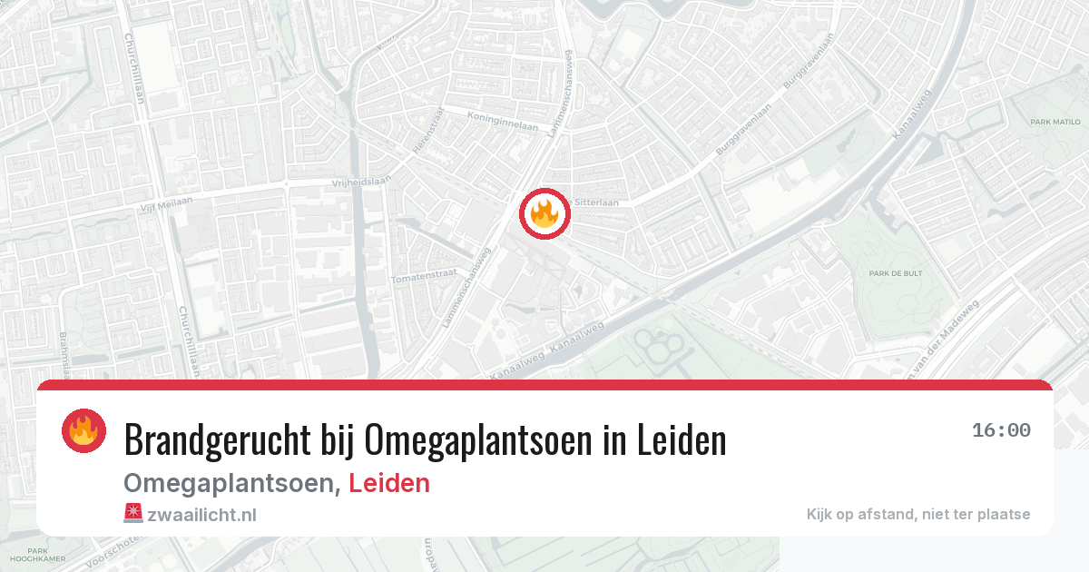 Brandgerucht bij Omegaplantsoen in Leiden — 18 mei 2026