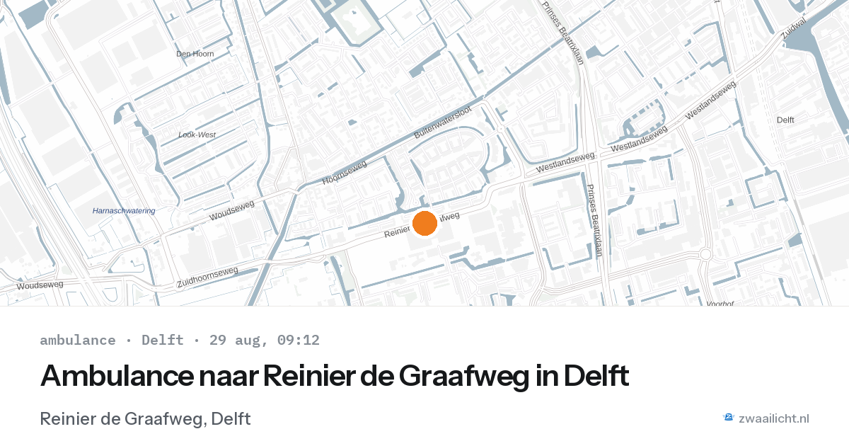 Ambulance naar Reinier de Graafweg in Delft — 29 aug 2026