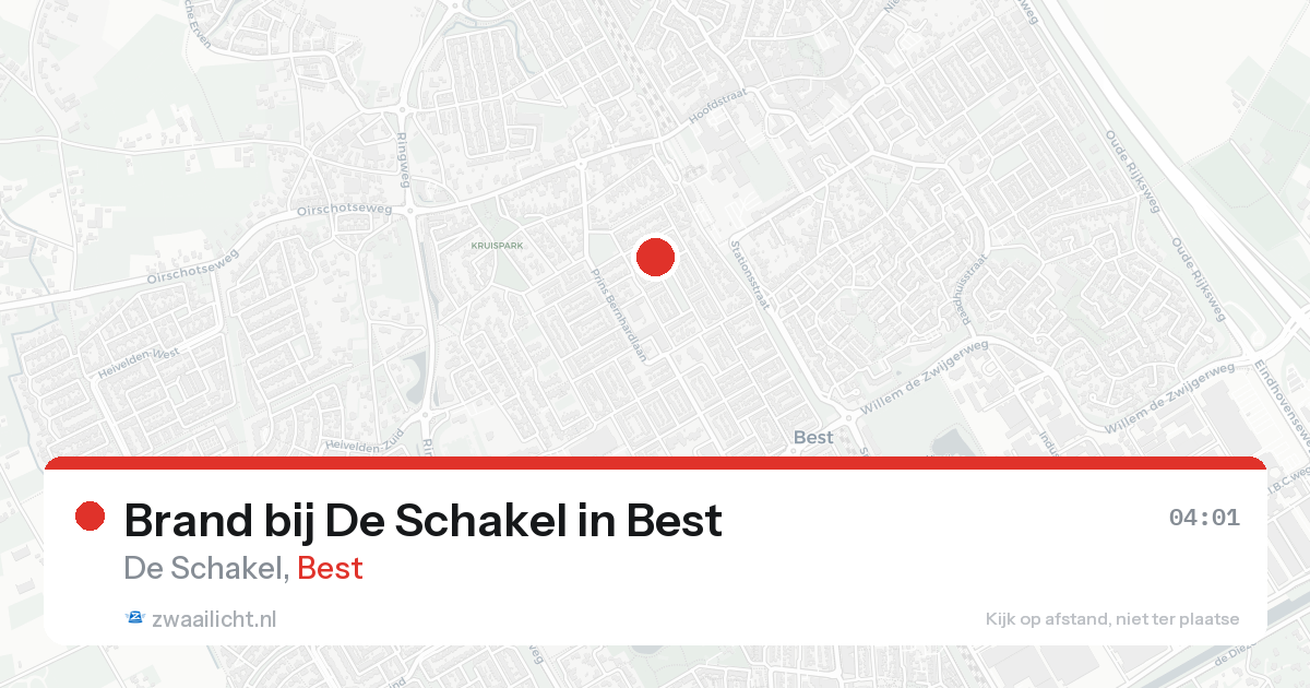 Brand bij De Schakel in Best — 21 aug 2026