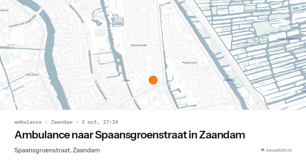 Ambulance naar Spaansgroenstraat in Zaandam — 2 mrt 2026