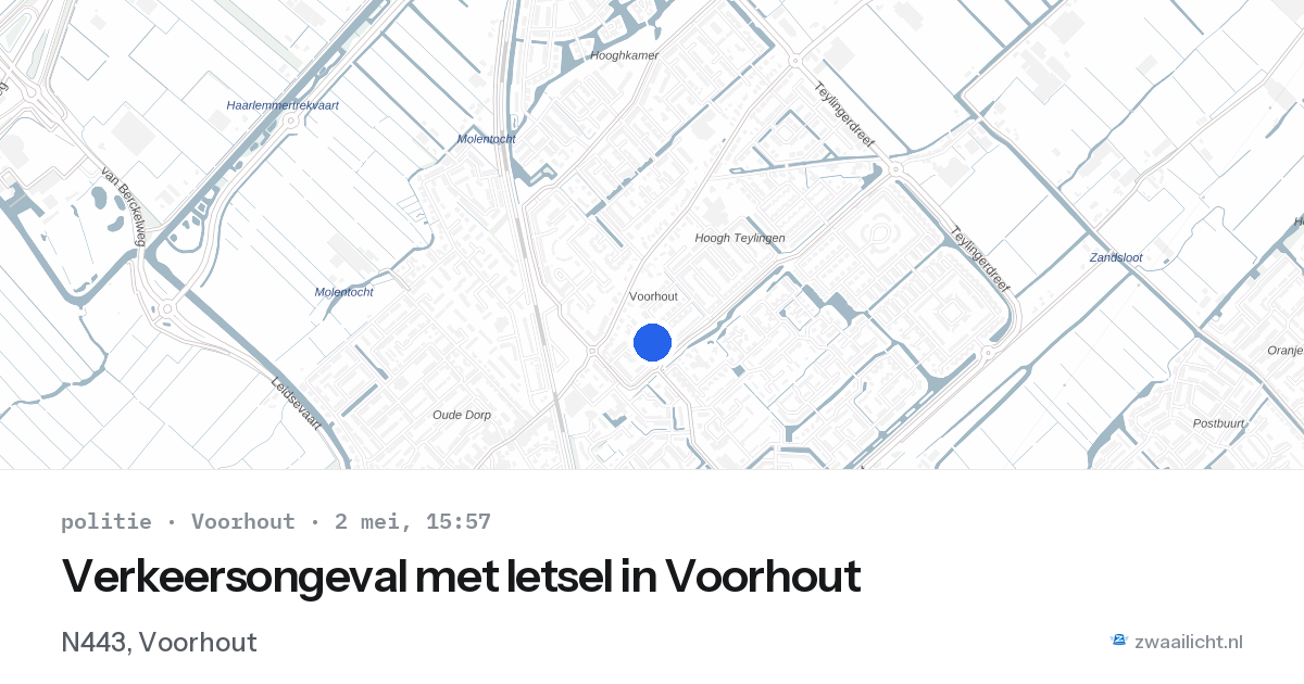 Verkeersongeval met letsel in Voorhout — 2 mei 2026
