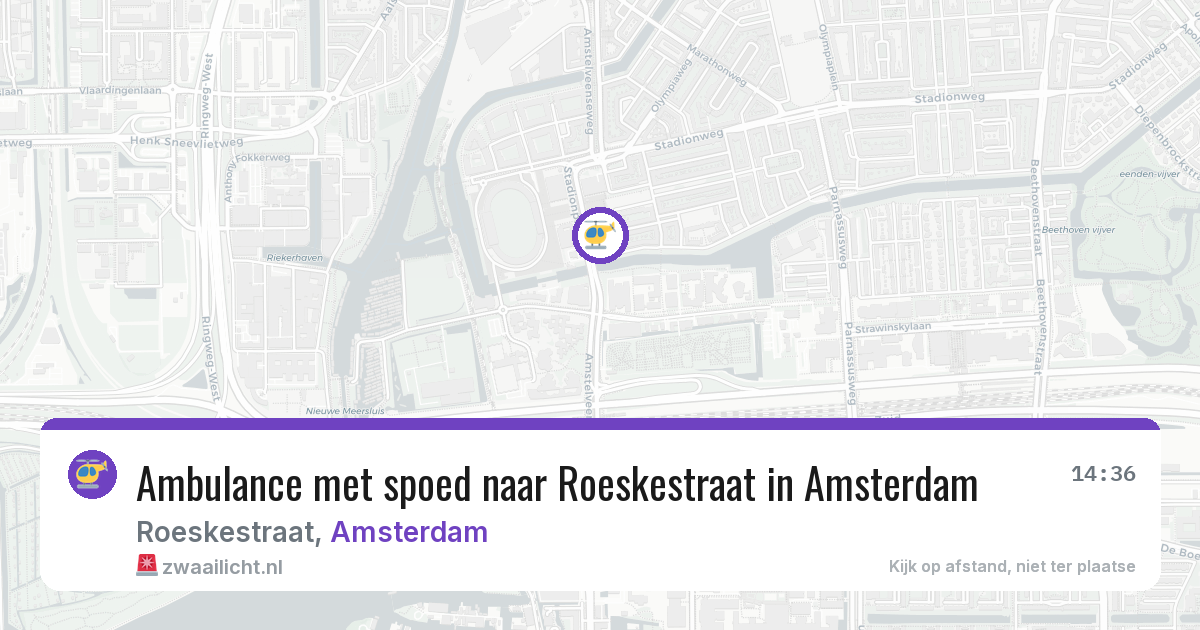 Ambulance met spoed naar Roeskestraat in Amsterdam — 26 mrt 2026