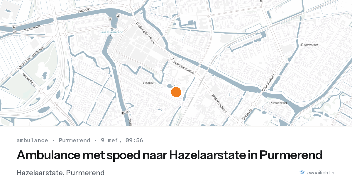 Ambulance met spoed naar Hazelaarstate in Purmerend — 9 mei 2026
