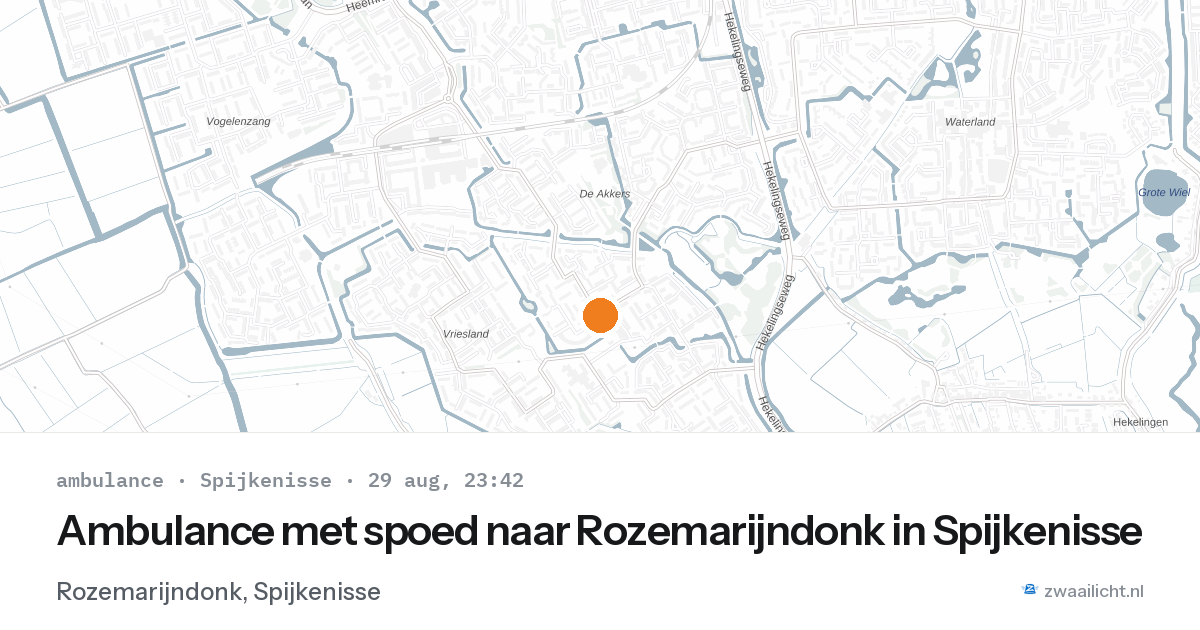 Ambulance met spoed naar Rozemarijndonk in Spijkenisse — 29 aug 2026