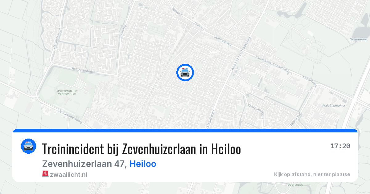 Treinincident bij Zevenhuizerlaan in Heiloo — 9 aug 2026