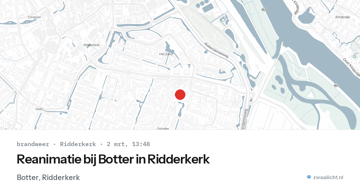 Reanimatie bij Botter in Ridderkerk — 2 mrt 2026
