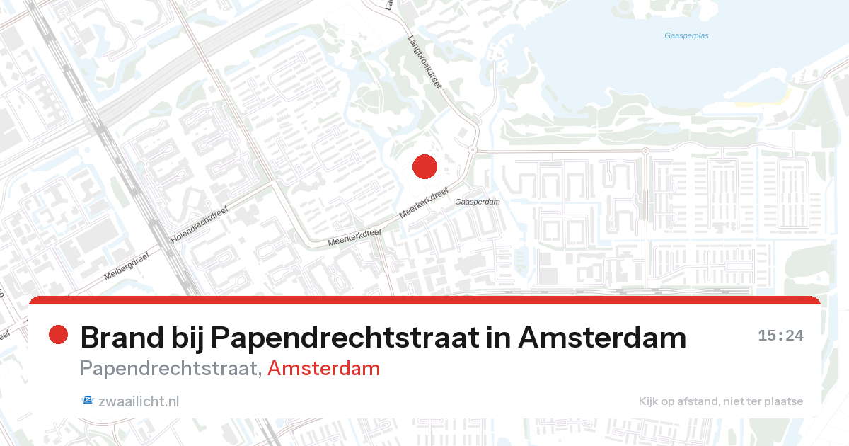 Brand bij Papendrechtstraat in Amsterdam — 24 jun 2026