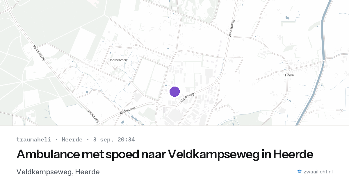 Ambulance met spoed naar Veldkampseweg in Heerde — 3 sep 2026