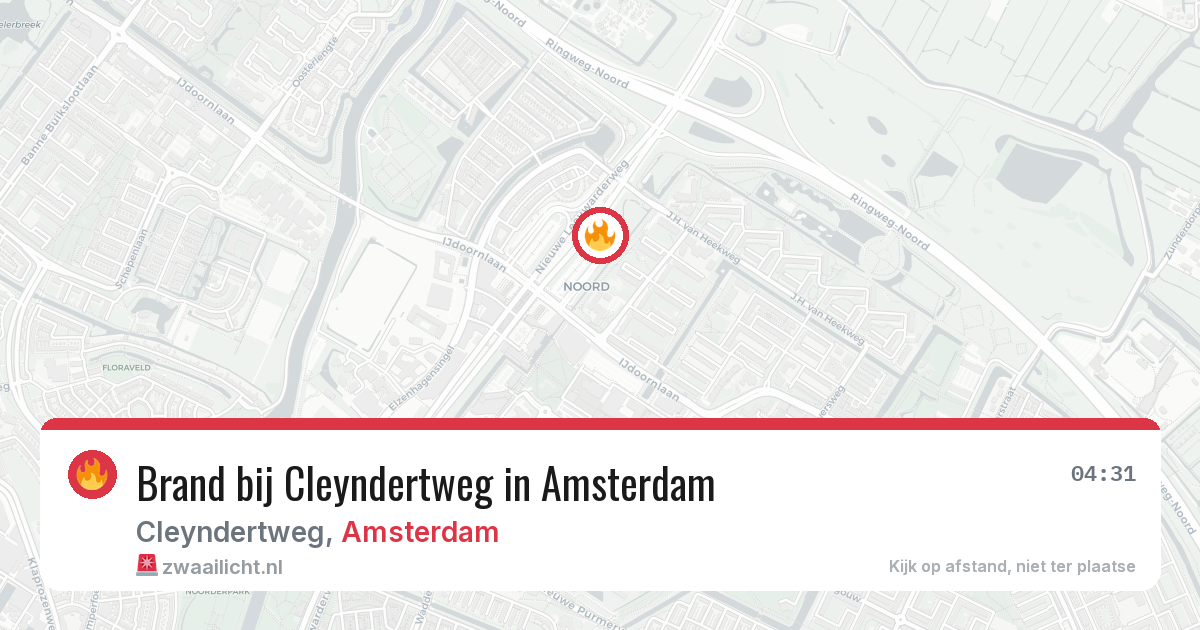 Brand bij Cleyndertweg in Amsterdam — 16 mei 2026