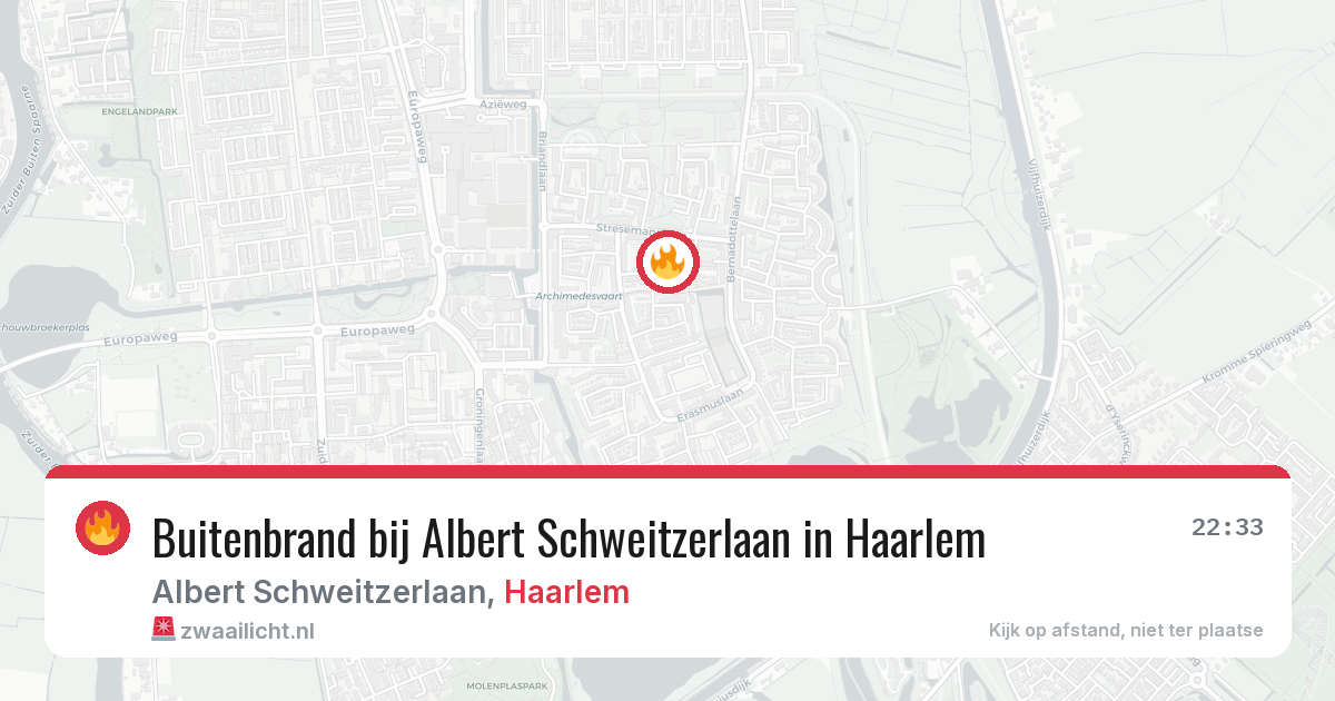 Buitenbrand bij Albert Schweitzerlaan in Haarlem — 7 aug 2026