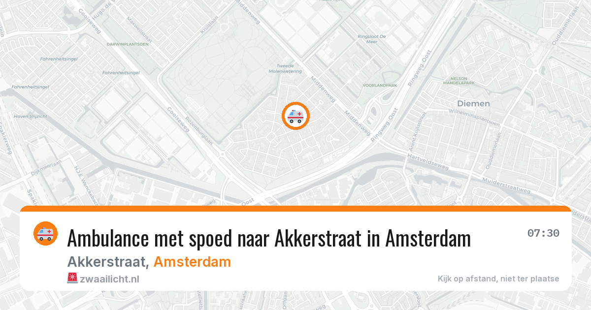 Ambulance met spoed naar Akkerstraat in Amsterdam — 13 jun 2026