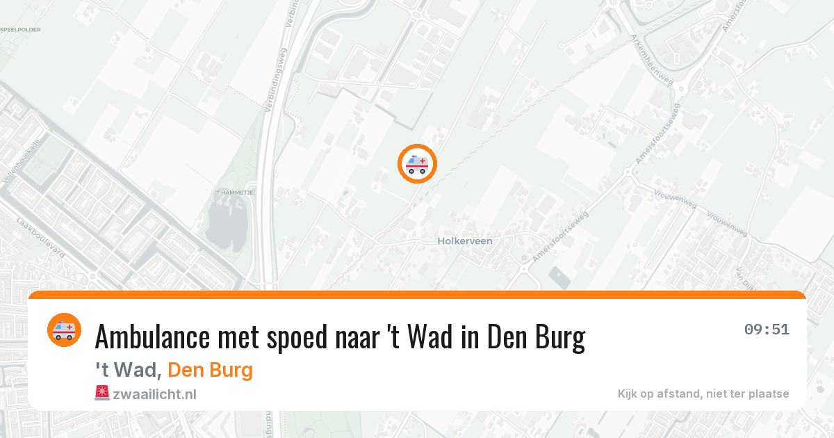 Ambulance met spoed naar 't Wad in Den Burg — 24 mrt 2026
