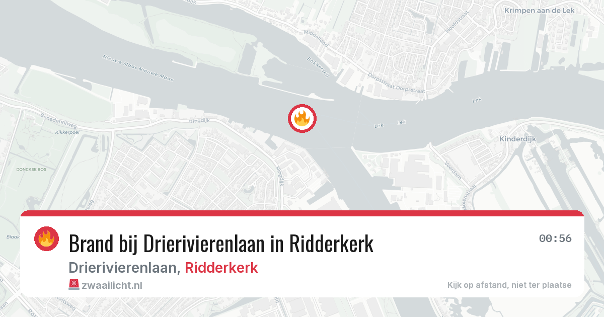 Brand bij Drierivierenlaan in Ridderkerk — 13 aug 2026