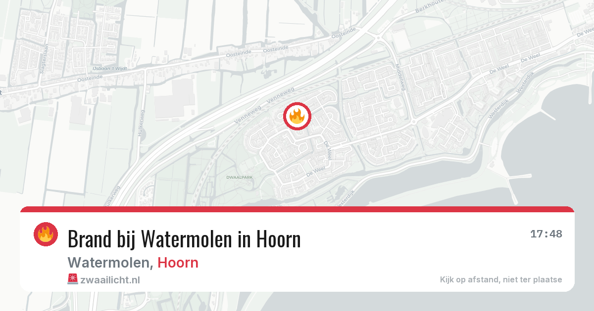 Brand bij Watermolen in Hoorn — 9 jun 2026