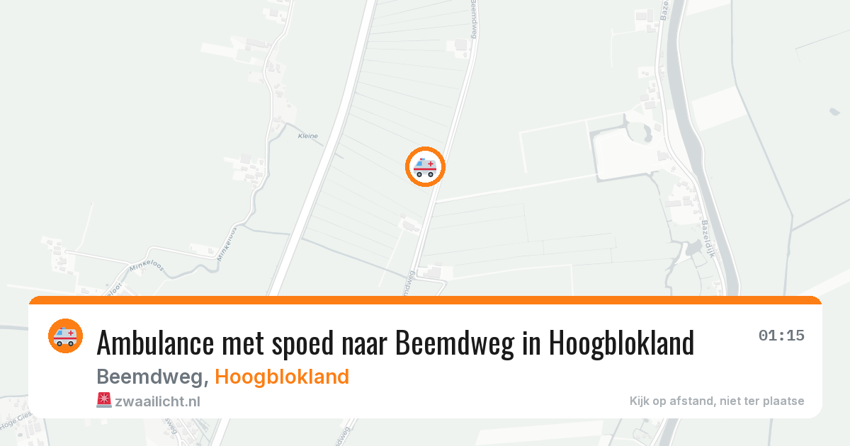 Ambulance met spoed naar Beemdweg in Hoogblokland — 14 aug 2026