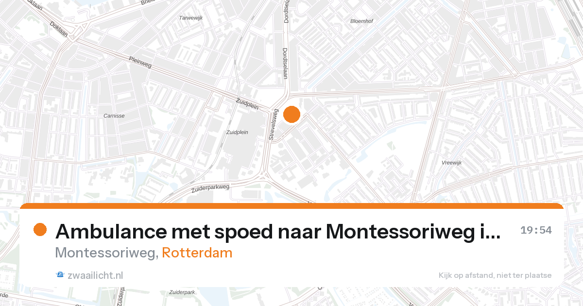 Ambulance met spoed naar Montessoriweg in Rotterdam — 27 aug 2026