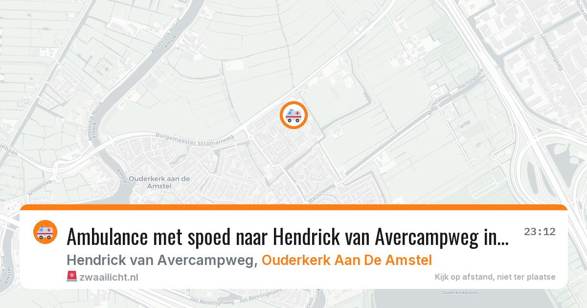 Ambulance met spoed naar Hendrick van Avercampweg in Ouderkerk Aan De Amstel — 21 jun 2026