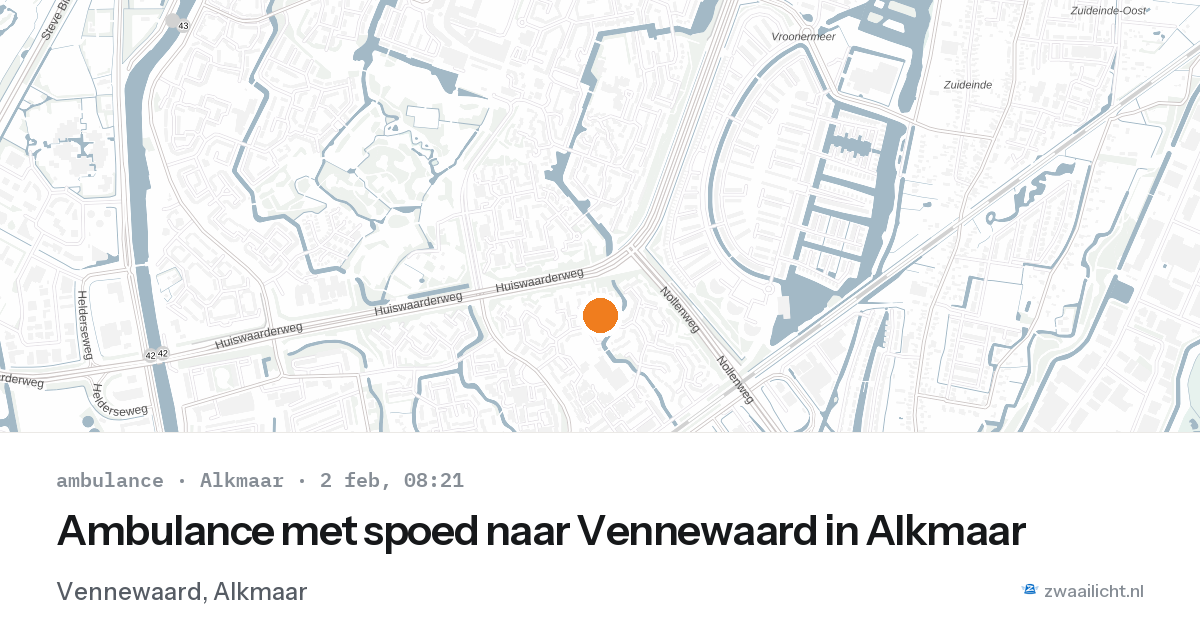 Ambulance met spoed naar Vennewaard in Alkmaar — 2 feb 2026