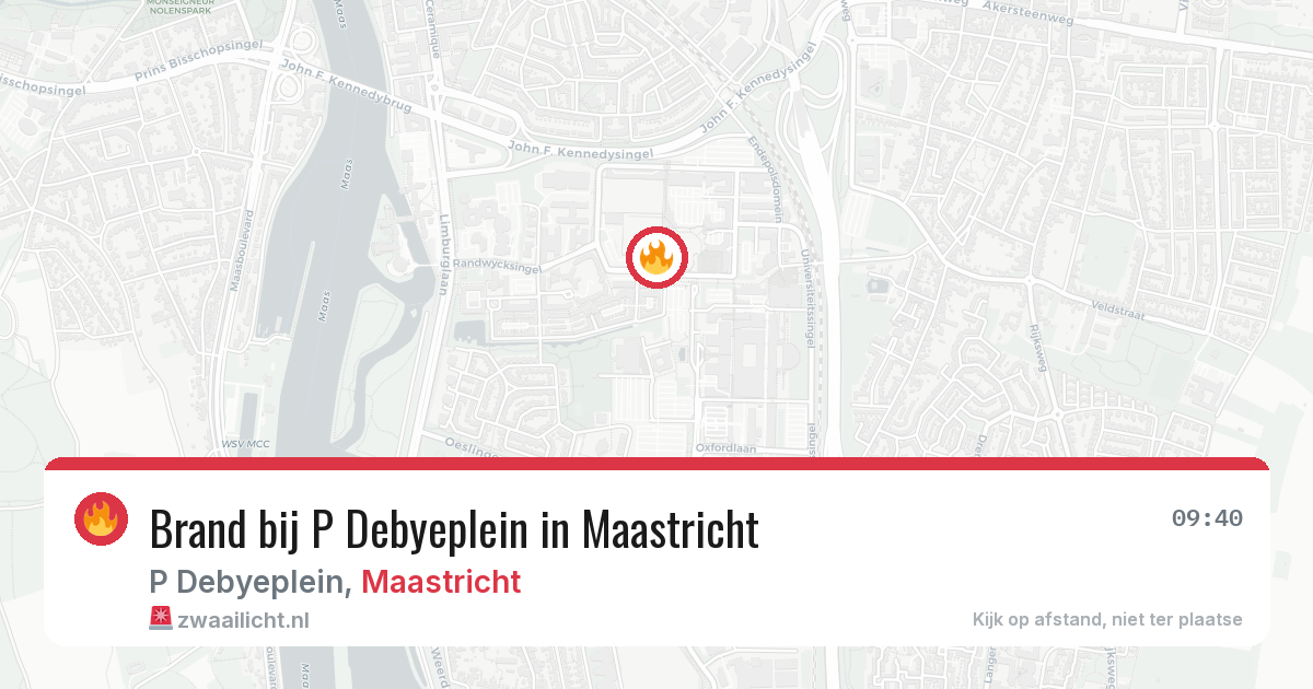 Brand bij P Debyeplein in Maastricht — 29 mei 2026
