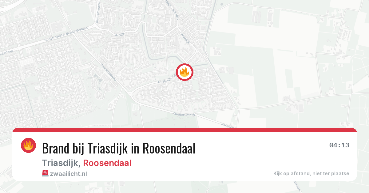 Brand bij Triasdijk in Roosendaal — 17 jul 2026