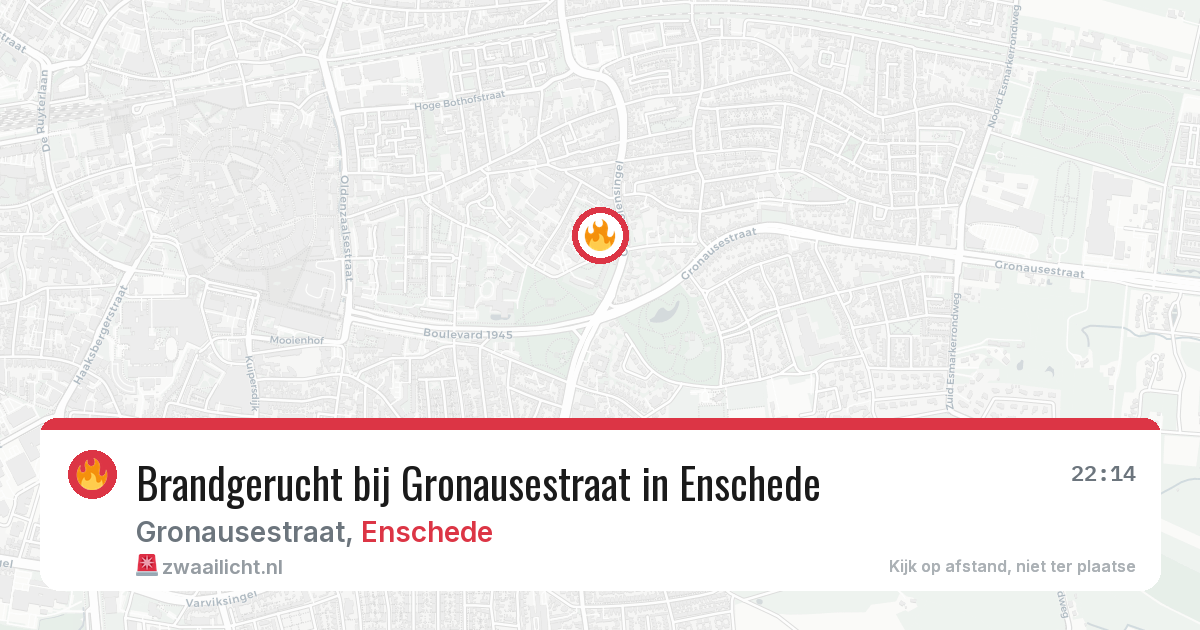Brandgerucht bij Gronausestraat in Enschede — 20 jun 2026
