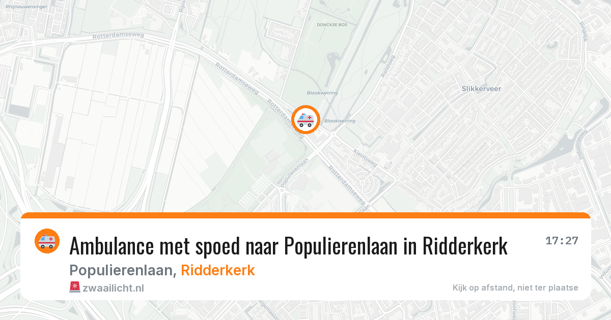 Ambulance met spoed naar Populierenlaan in Ridderkerk — 8 jul 2026