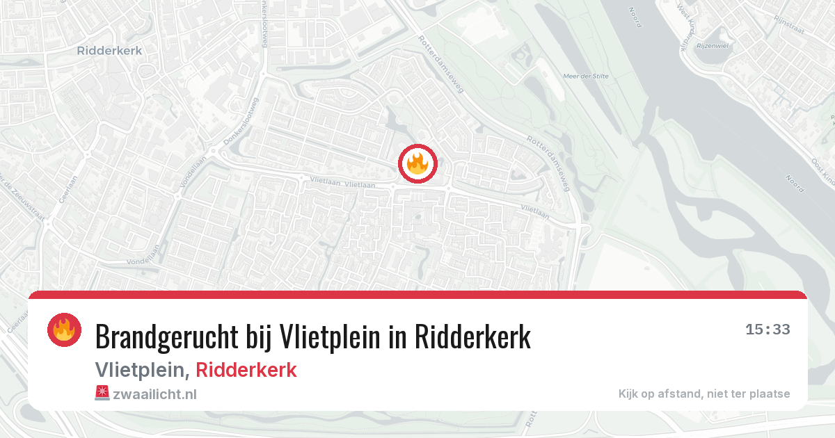 Brandgerucht bij Vlietplein in Ridderkerk — 17 jun 2026
