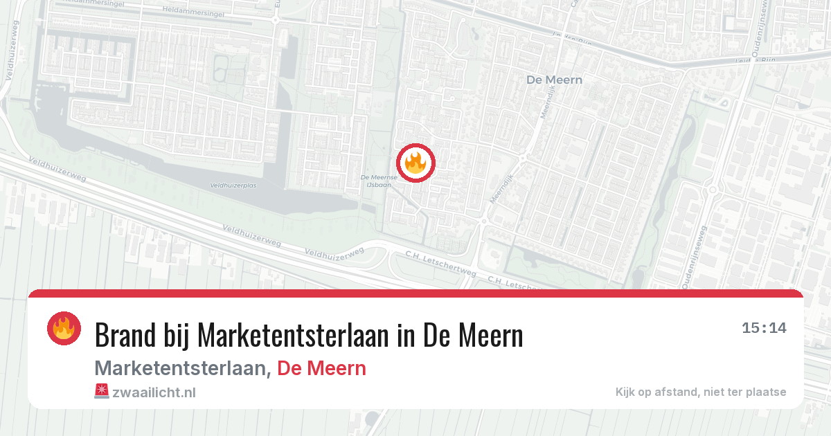 Brand bij Marketentsterlaan in De Meern — 20 jun 2026