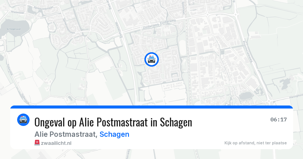 Ongeval op Alie Postmastraat in Schagen — 6 jul 2026