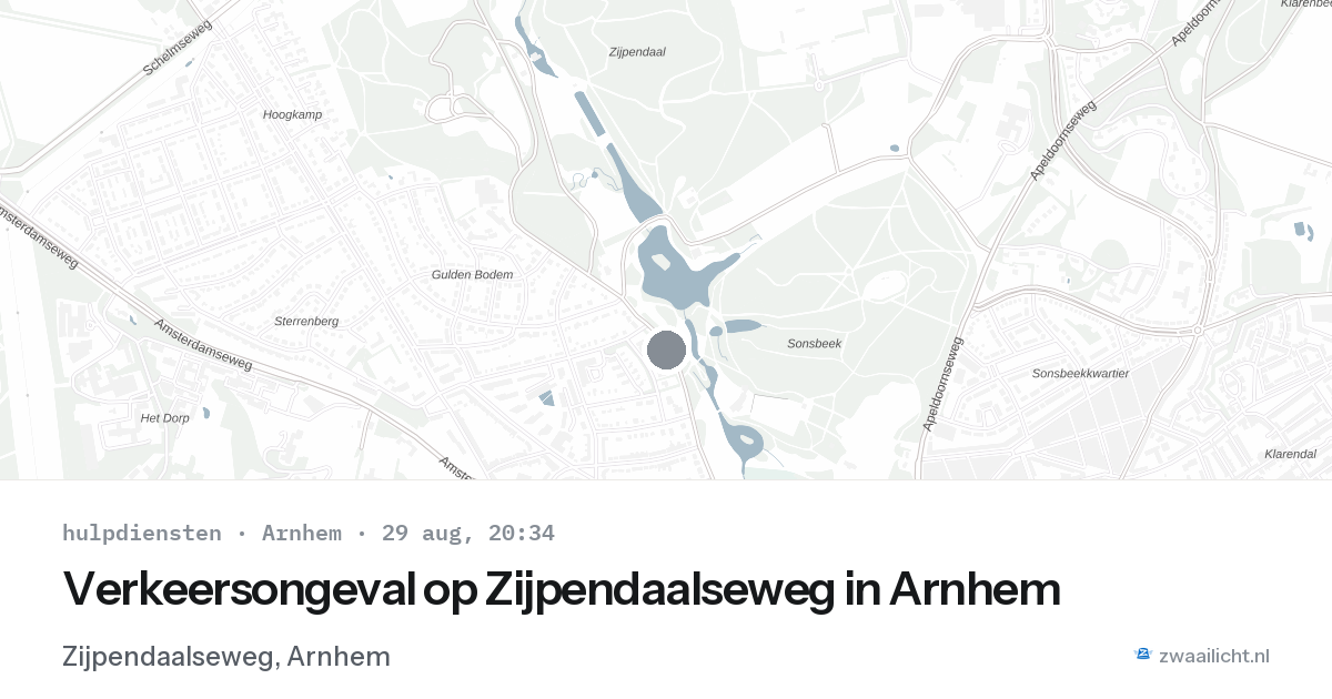 Verkeersongeval op Zijpendaalseweg in Arnhem — 29 aug 2026