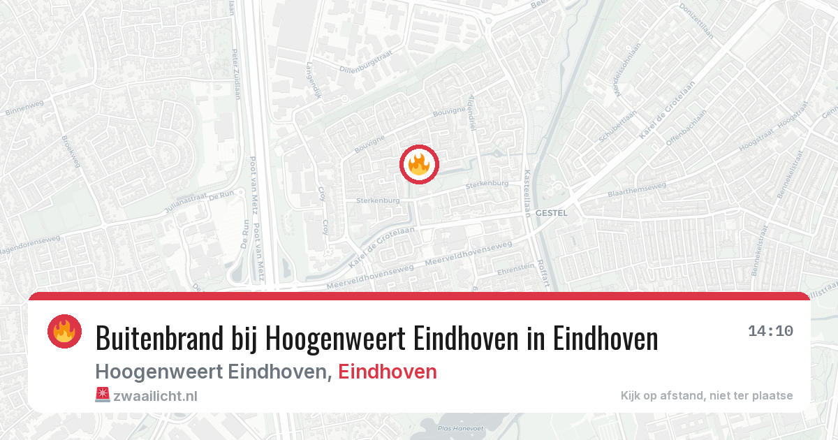 Buitenbrand bij Hoogenweert Eindhoven in Eindhoven — 6 jul 2026