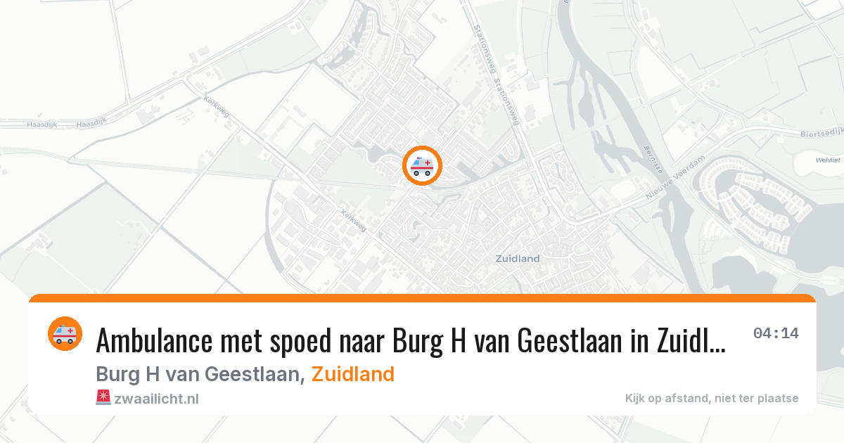 Ambulance met spoed naar Burg H van Geestlaan in Zuidland — 10 aug 2026