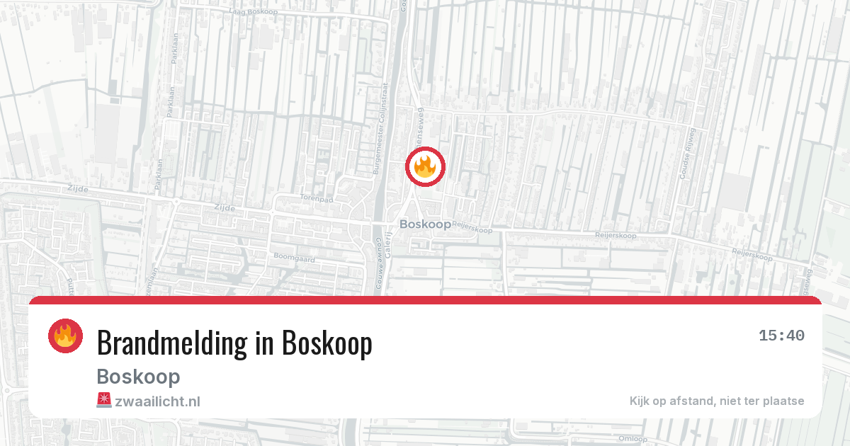 Brandmelding in Boskoop — 6 jul 2026