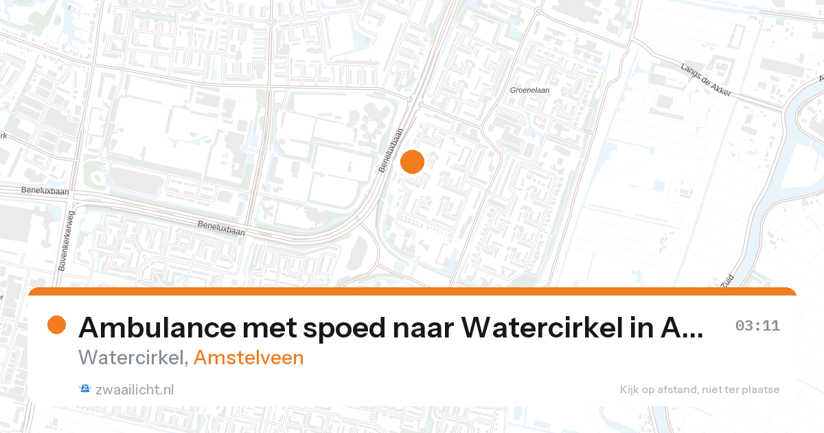 Ambulance met spoed naar Watercirkel in Amstelveen — 24 jun 2026