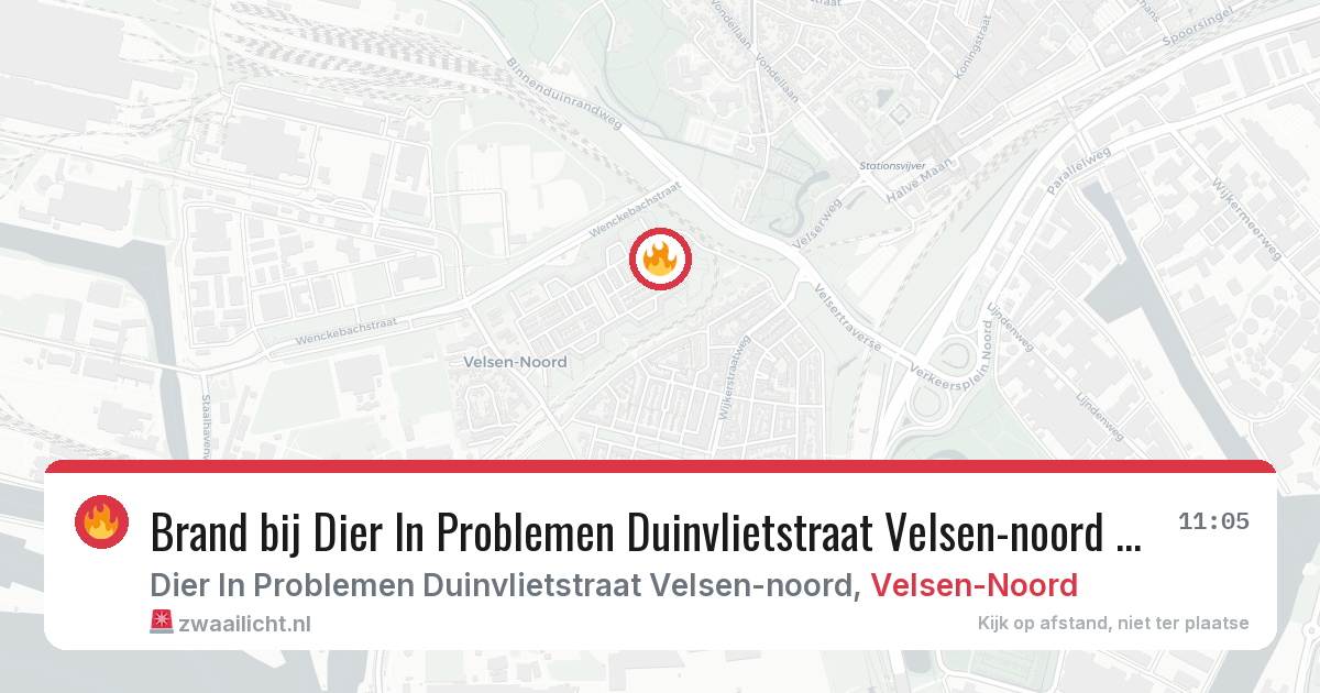 Brand bij Dier In Problemen Duinvlietstraat Velsen-noord in Velsen-Noord — 7 apr 2026