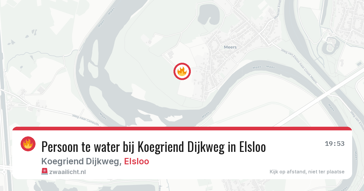 Persoon te water bij Koegriend Dijkweg in Elsloo — 28 jun 2026