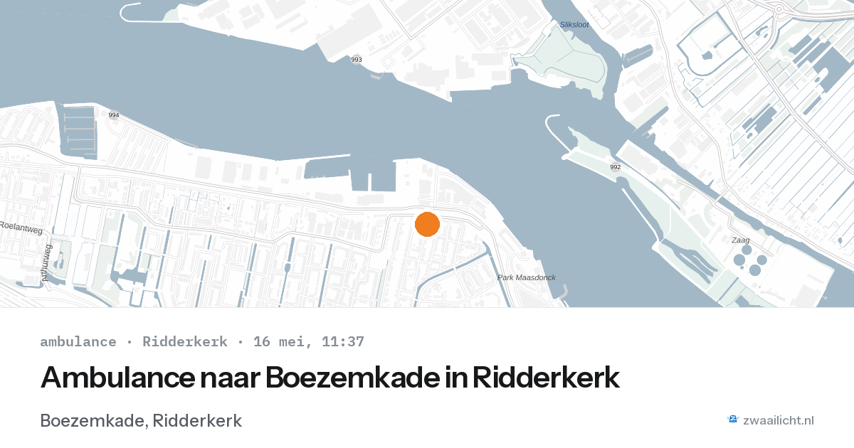 Ambulance naar Boezemkade in Ridderkerk — 16 mei 2026