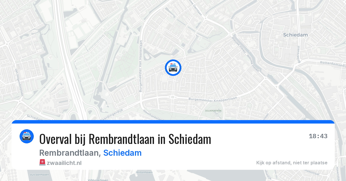 Overval bij Rembrandtlaan in Schiedam — 6 mei 2026