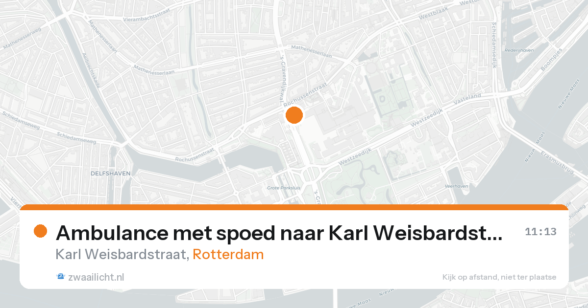 Ambulance met spoed naar Karl Weisbardstraat in Rotterdam — 25 aug 2026