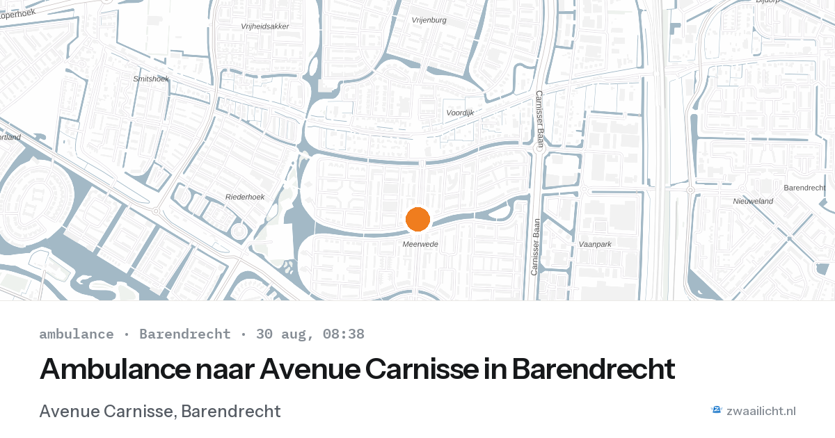 Ambulance naar Avenue Carnisse in Barendrecht — 30 aug 2026