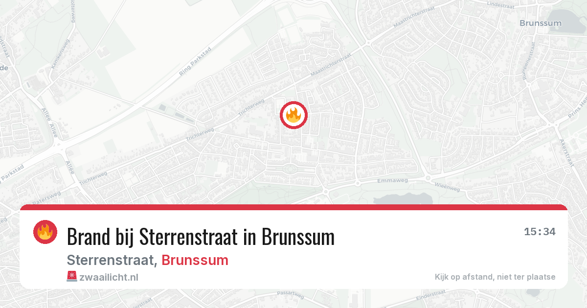 Brand bij Sterrenstraat in Brunssum — 2 aug 2026