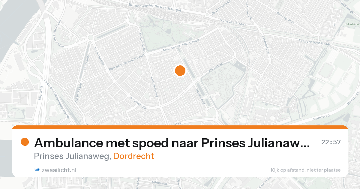 Ambulance met spoed naar Prinses Julianaweg in Dordrecht — 24 aug 2026