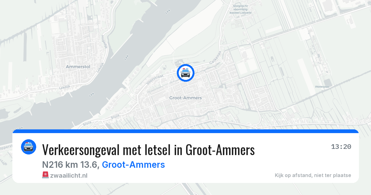 Verkeersongeval met letsel in Groot-Ammers — 25 mei 2026