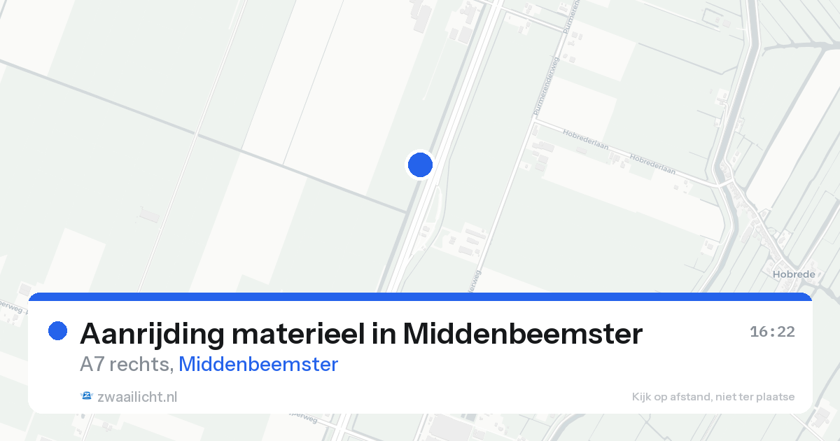 Aanrijding materieel in Middenbeemster — 20 aug 2026