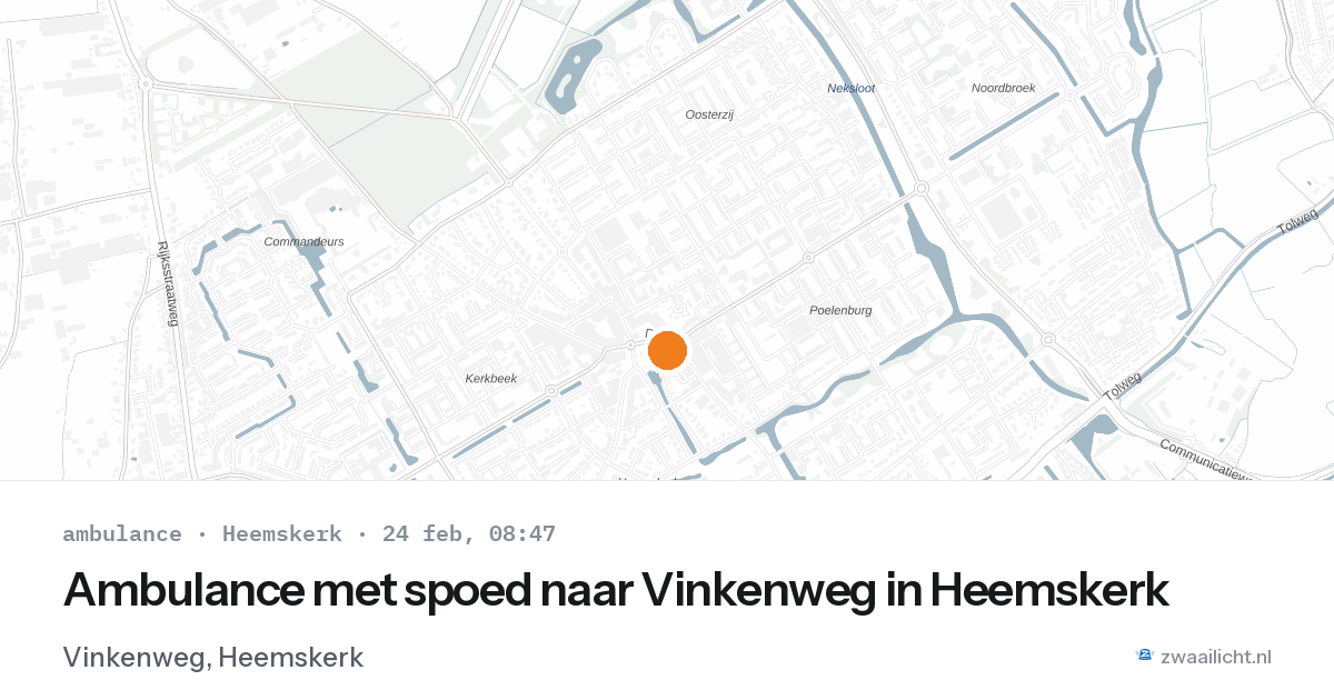 Ambulance met spoed naar Vinkenweg in Heemskerk — 24 feb 2026